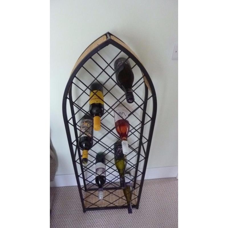 Attractive free-standing, arch-shaped wine rack for up to 38 bottles