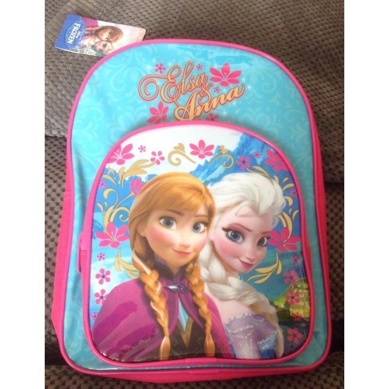 Disney frozen rucksack bnwt and a Winnie the Pooh insulated lunch bag bnwt