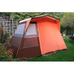 Retro, 2 Man Frame Tent plus camping cooker stand and wind break.