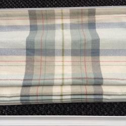 3 Roman blinds in blue & grey check / tartan fabric