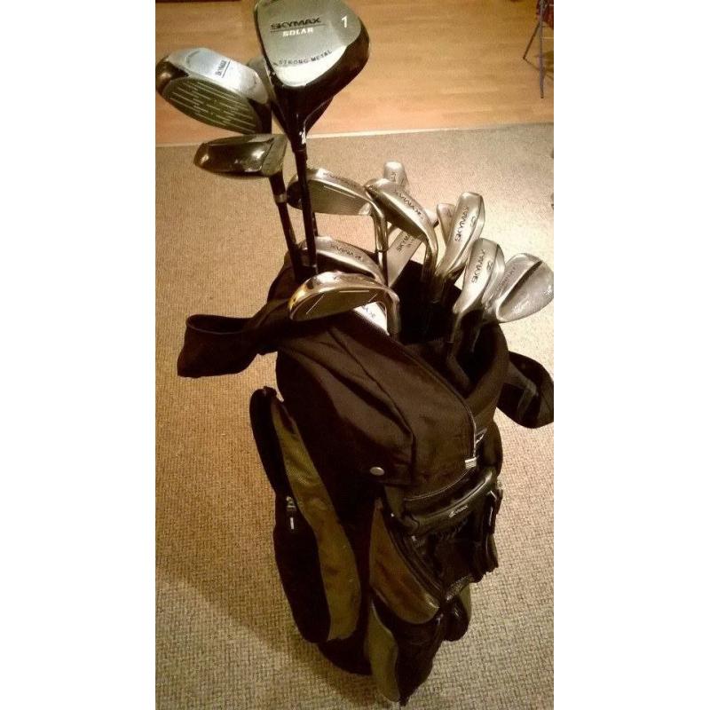 Full set of Skymax Solar golf clubs with bag and extras *left handed*