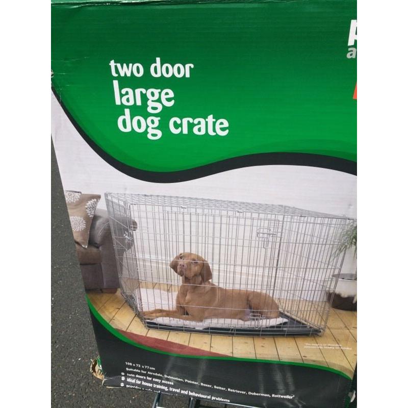 2 Door Large Dog Cage 108 x 72 x 77cm