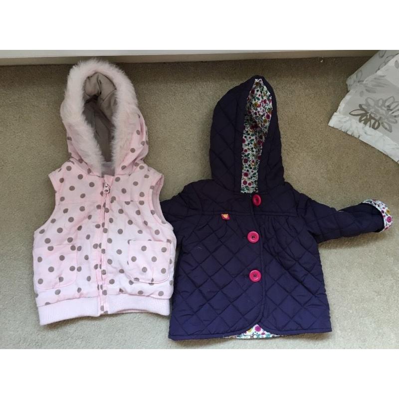 Baby girl's coat and gillet 3-6 months