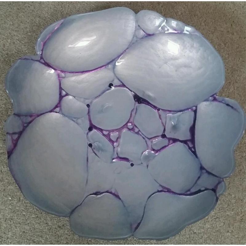 Large lilac and purple decorative bowl