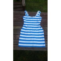 Oasis blue and white dress