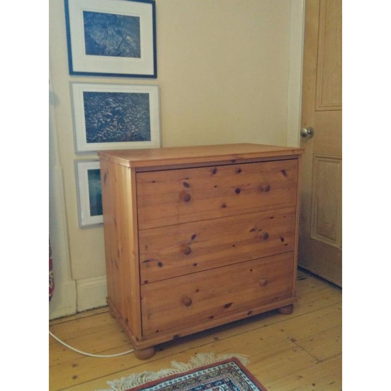 3 Drawer Pine Chest of Drawers