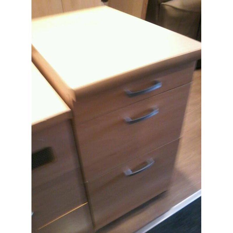 beech 3 drawers