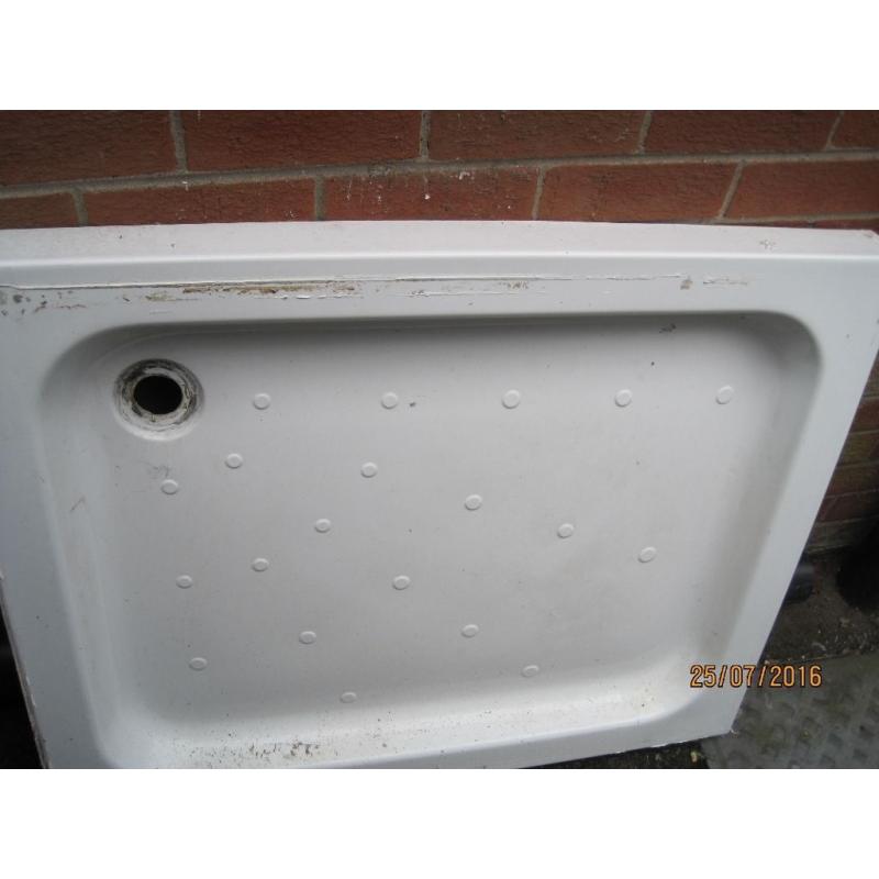Used shower door, tray and power shower