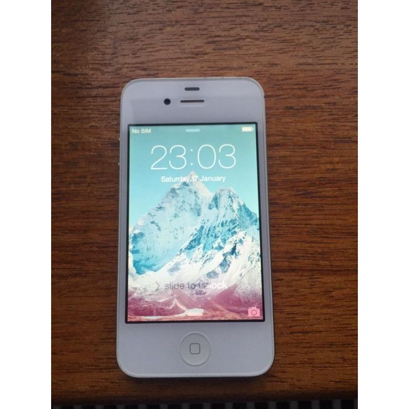 iPhone 4S 16GB White. Locked on EE but in perfect working order with no scratches! Comes with case