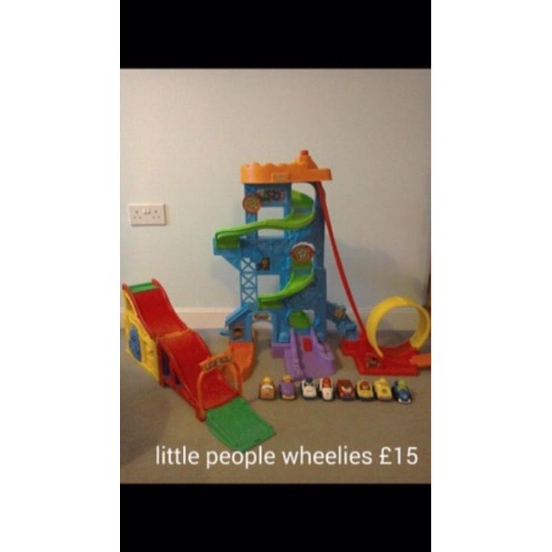 Little people wheelies sets and cars
