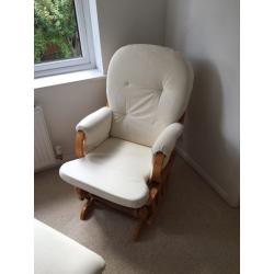 Nursing chair and matching foot stool