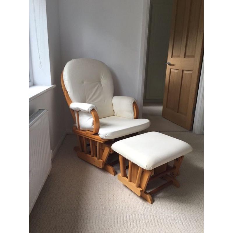 Nursing chair and matching foot stool