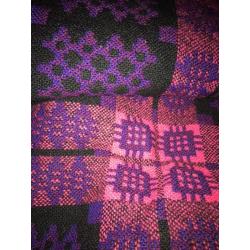 Immaculate Welsh tapestry blanket purple and black