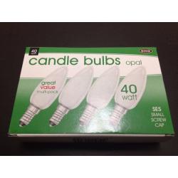 10 boxes of branded 4 x Ring Candle bulb - 40w - SES - opal
