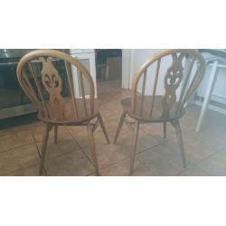 Pair 1960s Ercol Blue label Windsor chairs Stunning