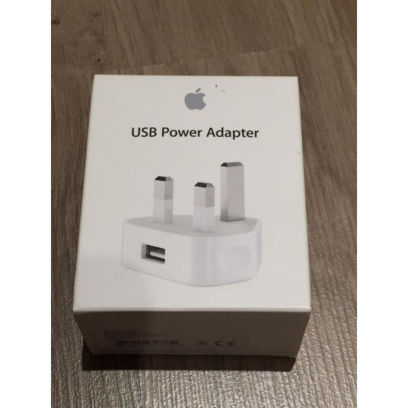 Original Apple 5W USB Power Adapter, NEW, Unopened, in original packaging.