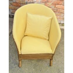 Lemon Yellow Gold Vintage Lloyd Loom Chair Upcycled Chalk Paint Zingy Funky