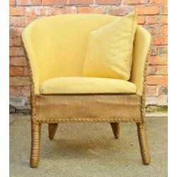 Lemon Yellow Gold Vintage Lloyd Loom Chair Upcycled Chalk Paint Zingy Funky