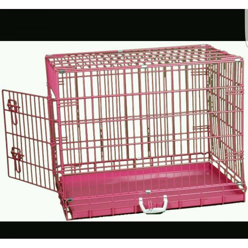 Pink dog/cat cage