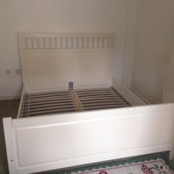 IKEA king size white bed frame