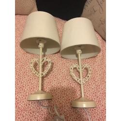 2 X heart effect lampshades