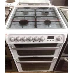 //(%)\ HOTPOINT DUAL FUEL COOKER INCLUDES 1 YEAR GUARANTEE