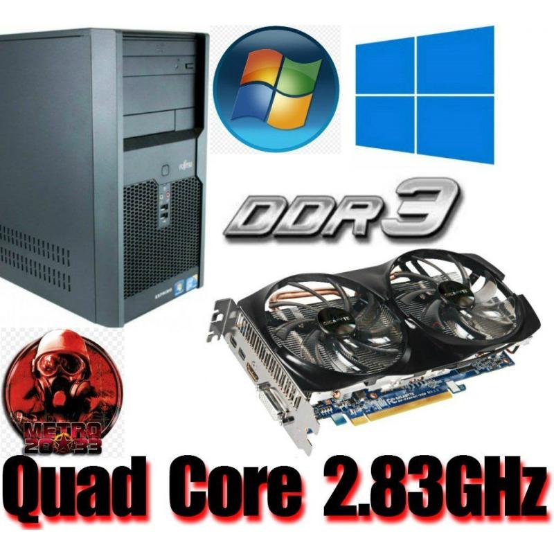 Gaming PC, Intel QUAD CORE 2.83GHz, HD7850 OC 2GB Gddr5 , 6GB Ram, 320GB HD