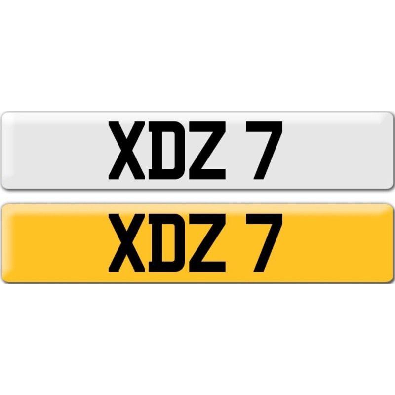 XDZ 7 Dateless Personalised Cherished Number Plate Audi BMW M3 Ford VW Mercedes Kia Vauxhall