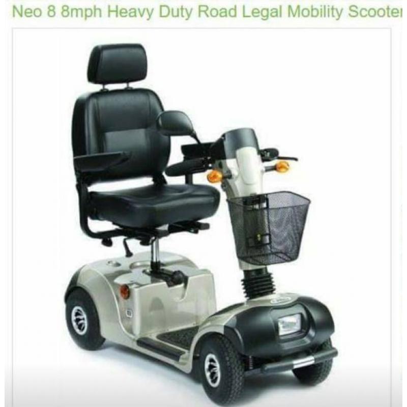 NEO 8 8 MPH HEAVY DUTY ROAD LEGAL MOBILITY SCOOTER