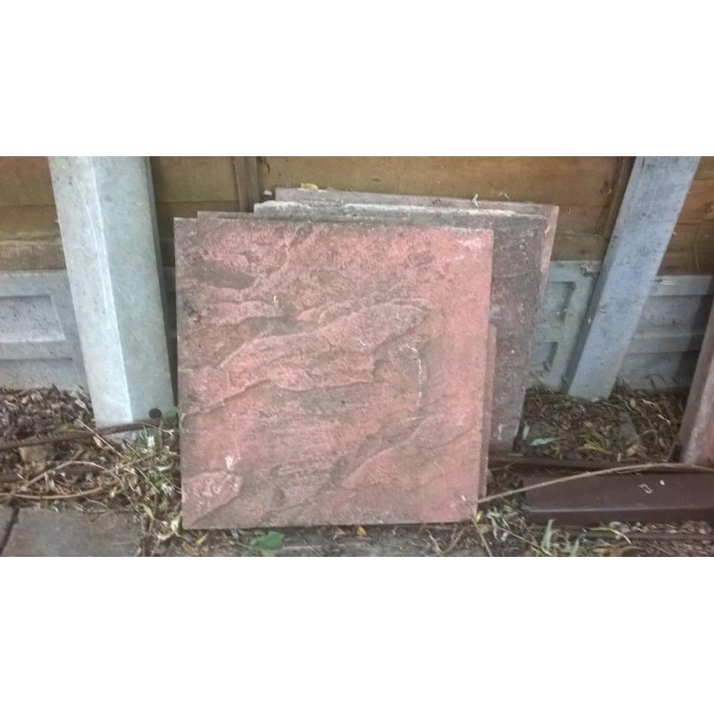 Red textured paving slabs approx 80