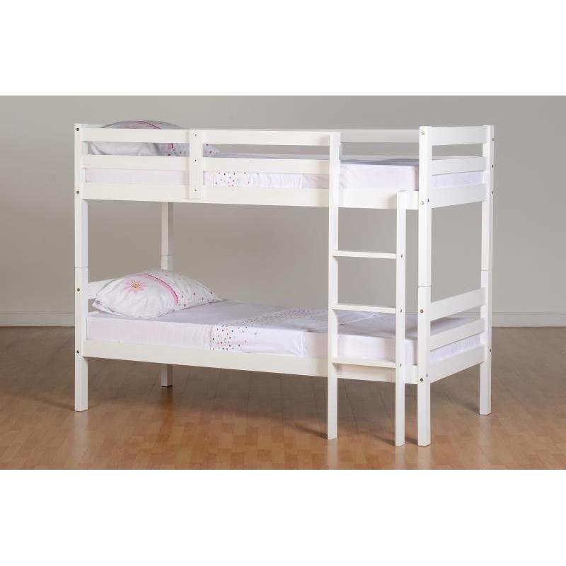 **CLEARANCE** 3FT SINGLE WHITE SOLID OAK BUNK BED FRAMES WITH CHOICE OF MATTRESSES