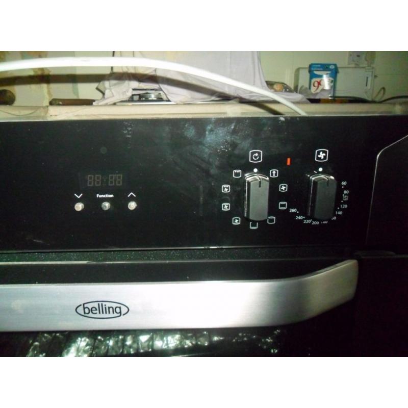 Belling BI90MF integrated eye level electric double oven.
