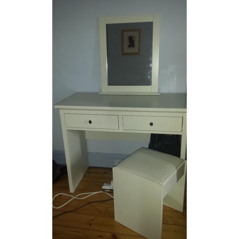 Dressing table with stool and mirror