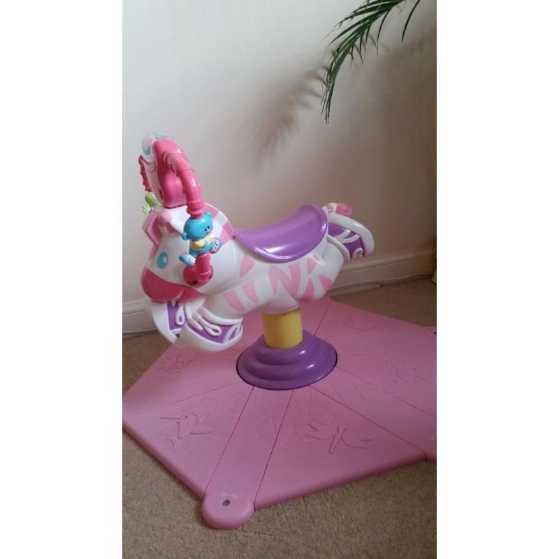 FISHER PRICE PINK SPIN AND BOUNCE ZEBRA