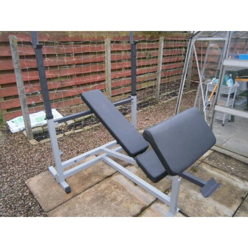 Olympic bench, stands, preacher curl, leg ext, 6ft Olympic bar, BODY SOLID, WILL DELIVER