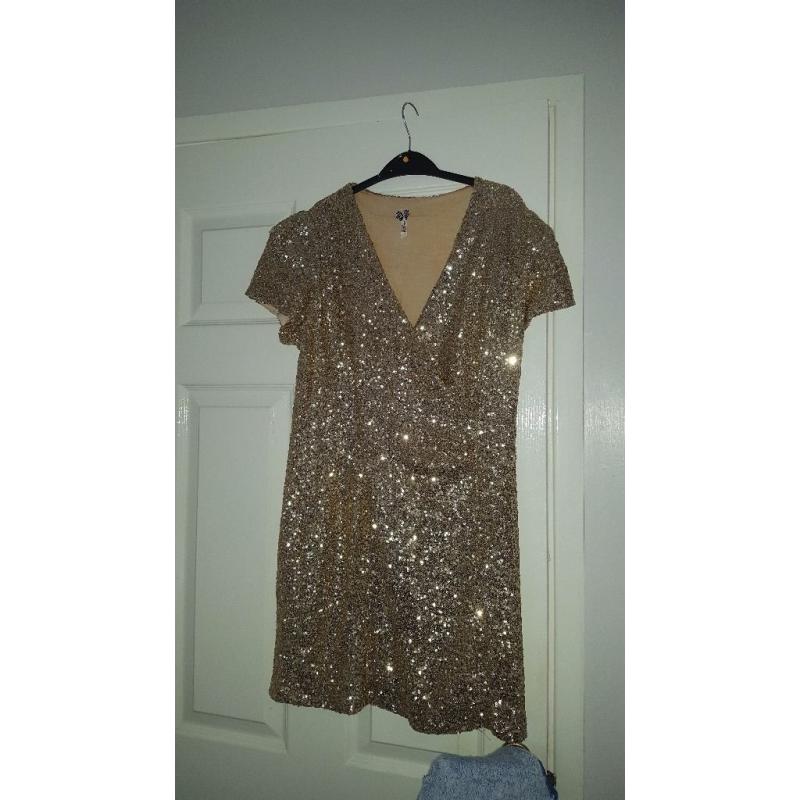 GOLD SEQUENCE DRESS size 12/14