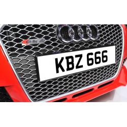KBZ 666 Ni Dateless Personalised Number Plate Audi BMW Ford Golf Mercedes Kia Vauxhall