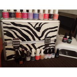 Professional IBD and ARTISTIC COLOUR GLOSS kit, inc uv lamp and Beauty Box gel polish manicure