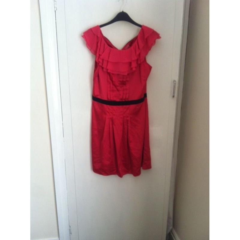 Lipsy Fushia pink satin dress, size 12, New with tags