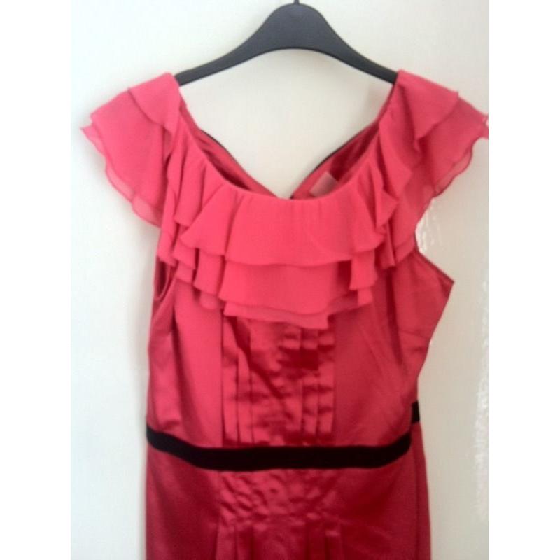 Lipsy Fushia pink satin dress, size 12, New with tags
