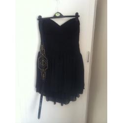 Love label black strapless dress size 12