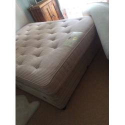 King size divan bed base with 4 storage drawers and mattress