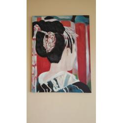 Art: Geisha painting on canvas