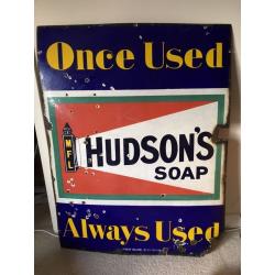 Hudson soap enamel sign