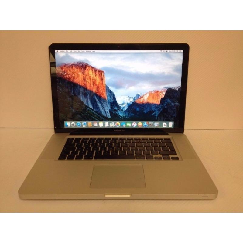Macbook Pro 15 inch Apple laptop with SSD hard drive on latest EL Capitain 10.11 OS