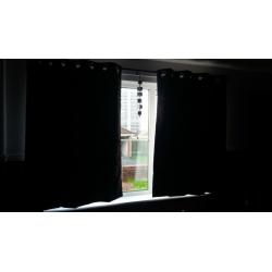Black eyelet black out curtains