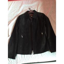 Girls black suede coat aged 7-8