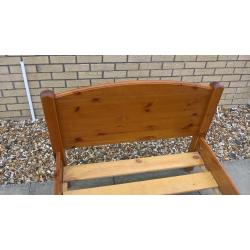 Solid Pine single bed frame. used, Antique Pine colour