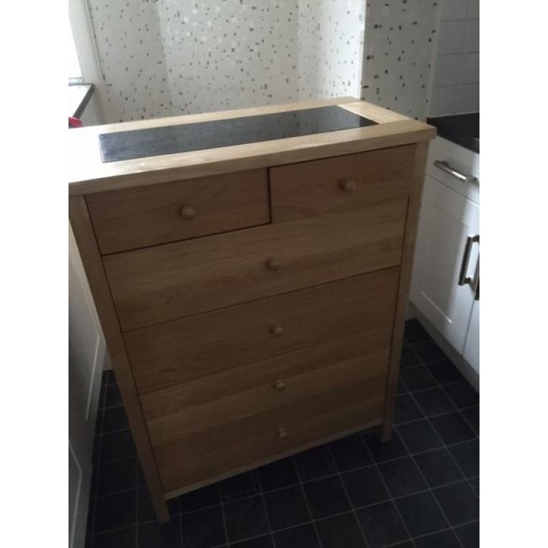 solid oak chest six drawers