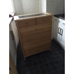 solid oak chest six drawers